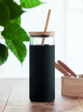 Logotrade promotional merchandise picture of: Glass tumbler 450ml bamboo lid