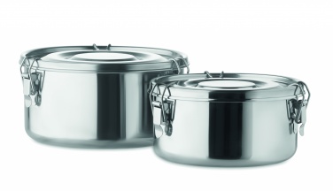 Logo trade promotional giveaways picture of: Set of 2 stainless steel boxes