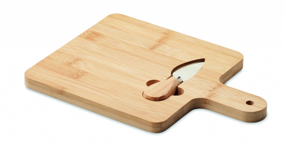 Logo trade promotional gifts picture of: Cheese board set in bamboo Bremen