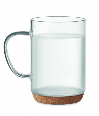 Logotrade corporate gift image of: Glass mug 400ml with cork base
