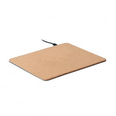 Logo trade advertising products picture of: Cork mouse mat charger 15W