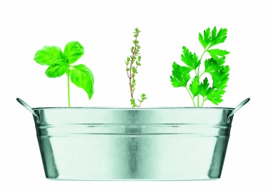 Logotrade promotional products photo of: Zinc tub with 3 herbs seeds