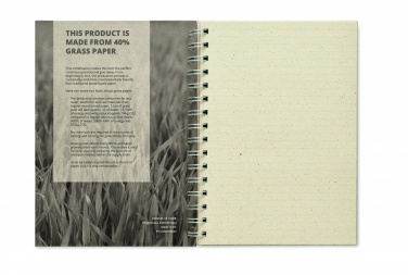 Logo trade promotional product photo of: A5 grass notebook 80 lined