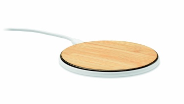 Logo trade promotional gifts picture of: Bamboo wireless charger 10W