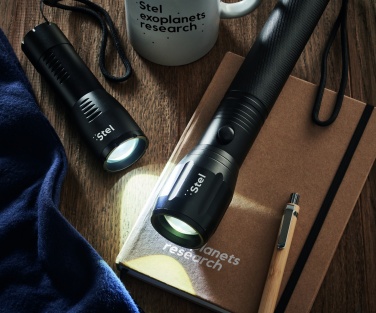 Logo trade promotional products image of: Large aluminium LED flashlight