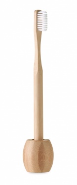 Logo trade promotional item photo of: Bamboo tooth brush with stand