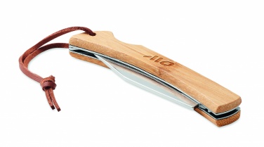 Logo trade promotional merchandise photo of: Foldable knife in bamboo