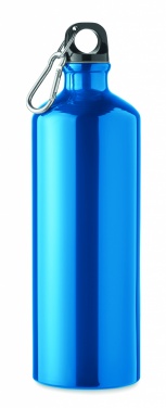 Logotrade promotional gift picture of: 1000 ml single-walled aluminum water bottle with a carabiner