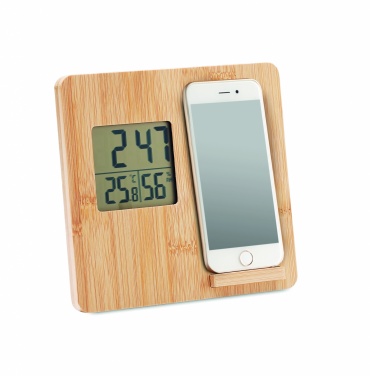 Logotrade promotional gift picture of: Bamboo weather station 10W