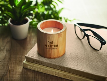 Logo trade promotional giveaways image of: Plant based wax candle 160 gr