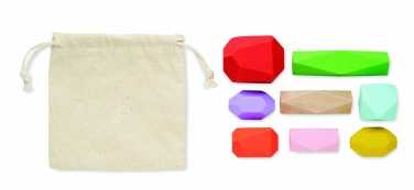 Logo trade promotional products picture of: 8 stacking wood rocks in pouch