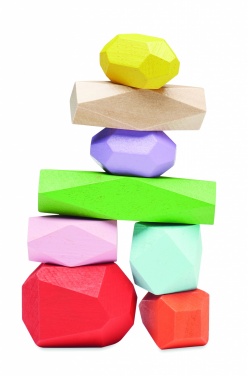 Logotrade advertising products photo of: 8 stacking wood rocks in pouch