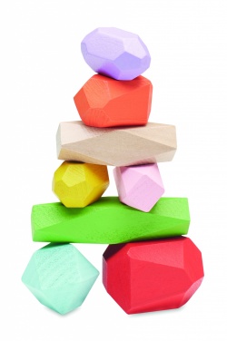 Logo trade advertising products image of: 8 stacking wood rocks in pouch