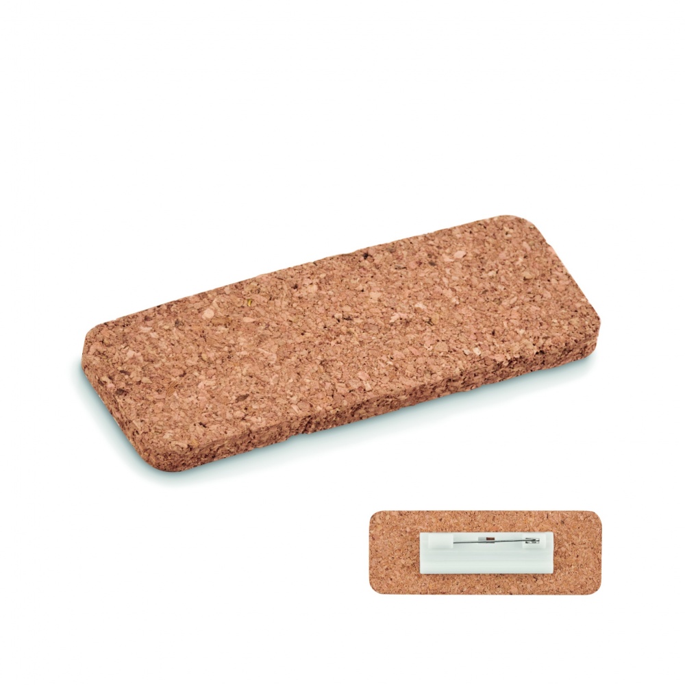 Logo trade promotional items image of: Name tag holder in cork