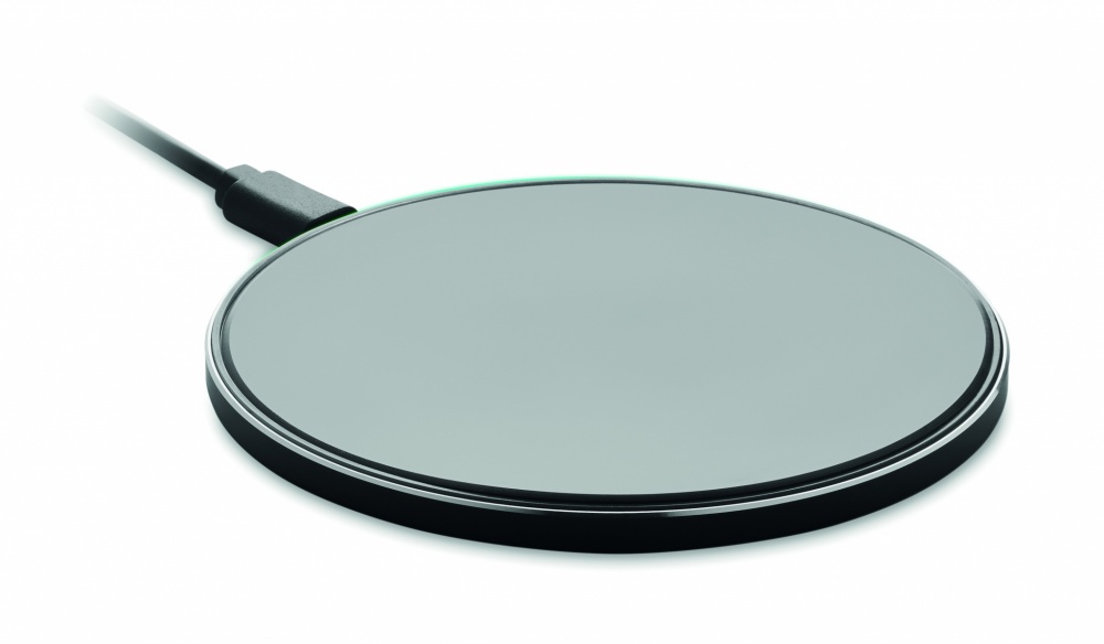 Logo trade corporate gifts image of: Glass wireless 10W charger