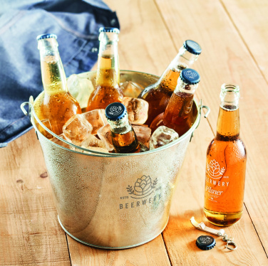 Logo trade promotional gifts picture of: Metal beer bucket 4L