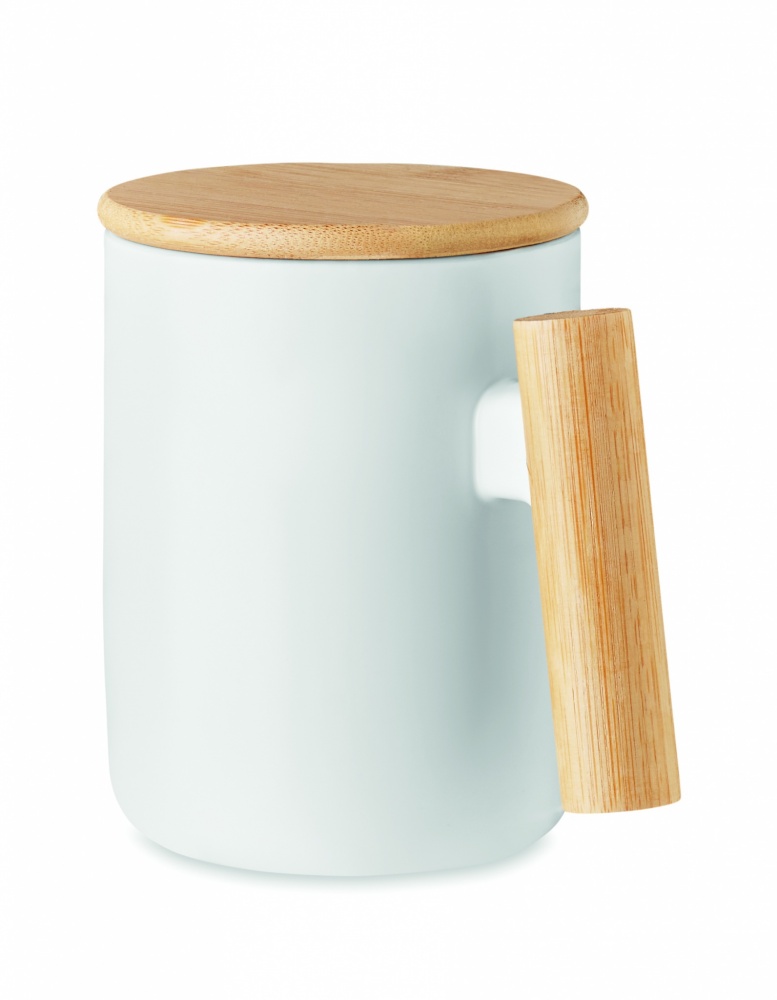 Logotrade business gift image of: Porcelain mug with lid 380 ml
