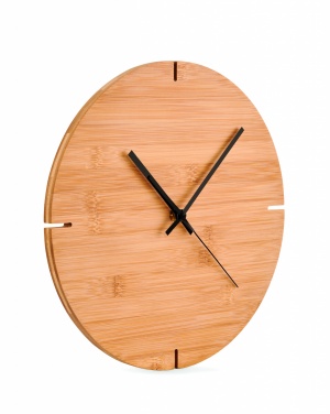 Logo trade promotional merchandise picture of: Round shape bamboo wall clock