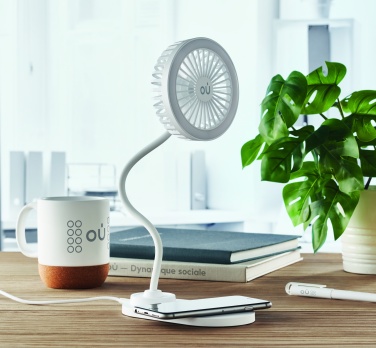 Logo trade corporate gifts picture of: Desktop charger fan with light