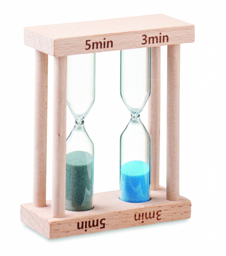 Logo trade advertising products picture of: Set of 2 wooden sand timers