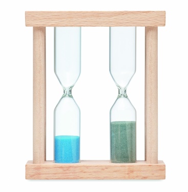Logo trade promotional items picture of: Set of 2 wooden sand timers