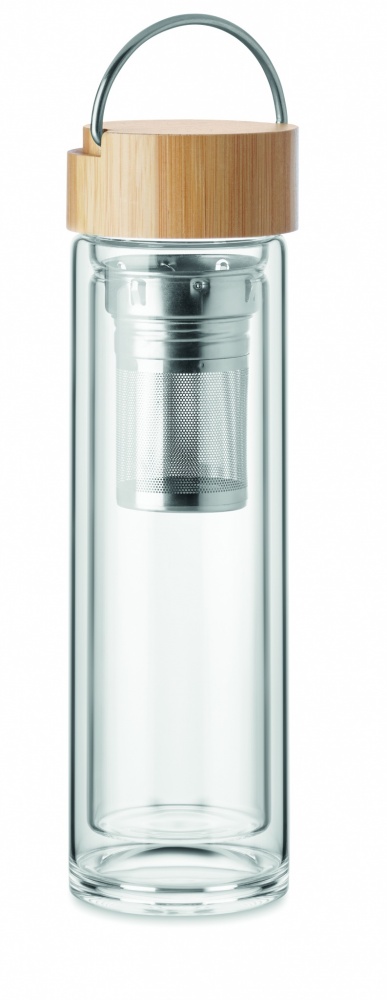 Logotrade promotional merchandise image of: Double wall glass bottle 400ml Berlin