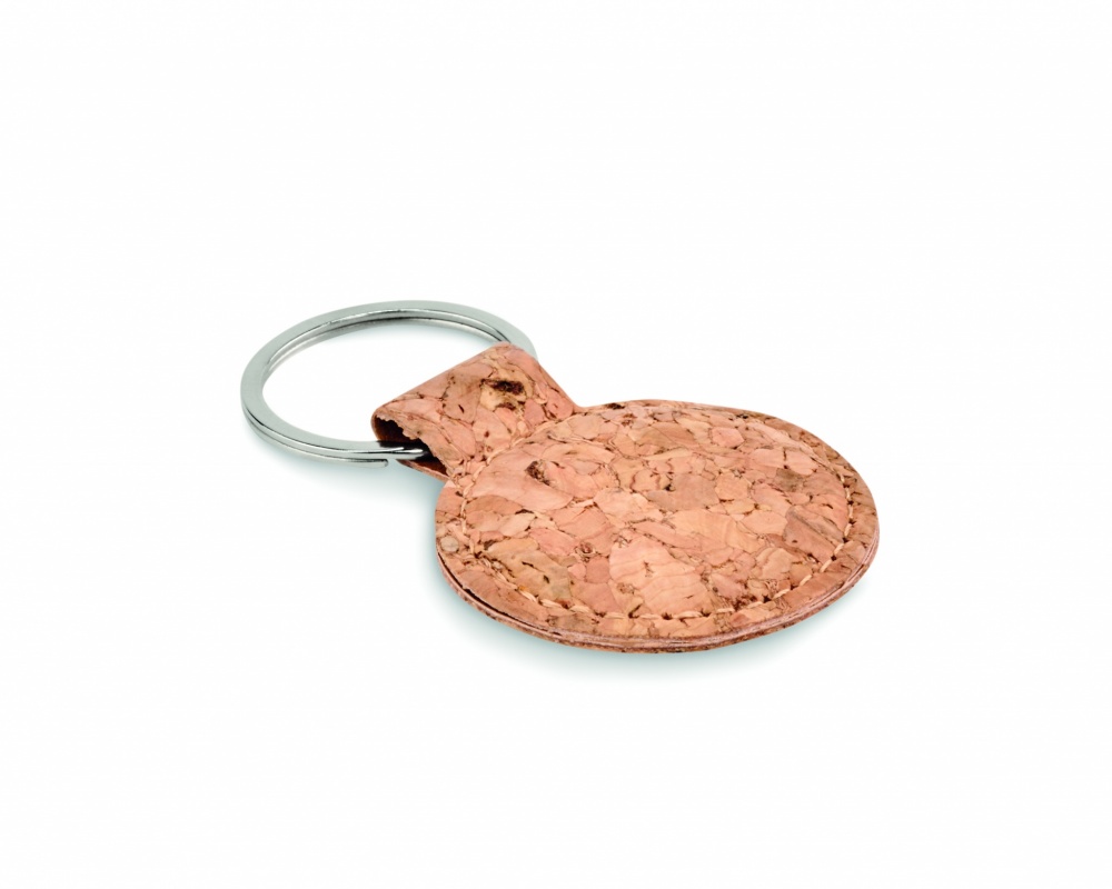 Logo trade business gift photo of: Round cork key ring Mikkeli
