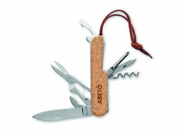 Logotrade promotional products photo of: Multi tool pocket knife cork