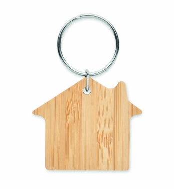 Logotrade promotional giveaway picture of: House shaped bamboo key ring Järvenpää
