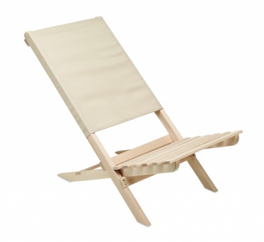 Logo trade corporate gifts picture of: Foldable wooden beach chair
