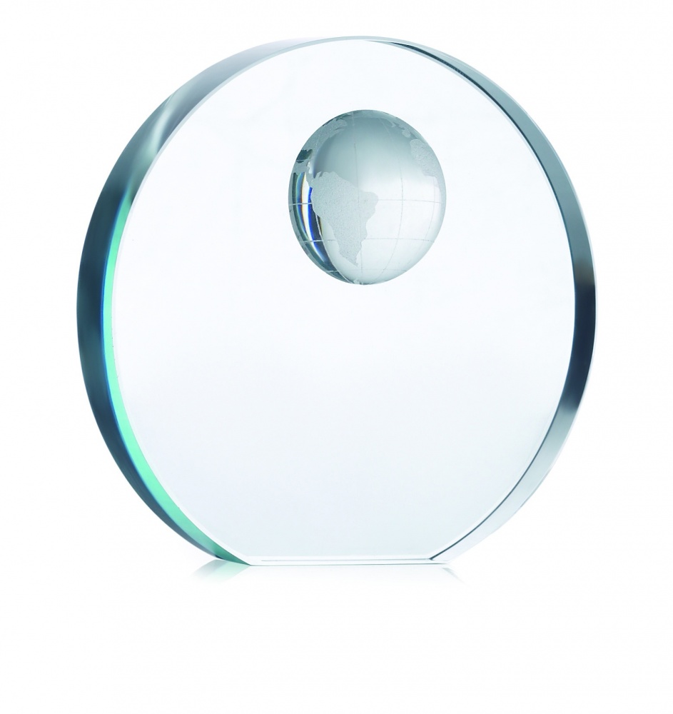 Logo trade promotional gifts image of: Globe glass trophy
