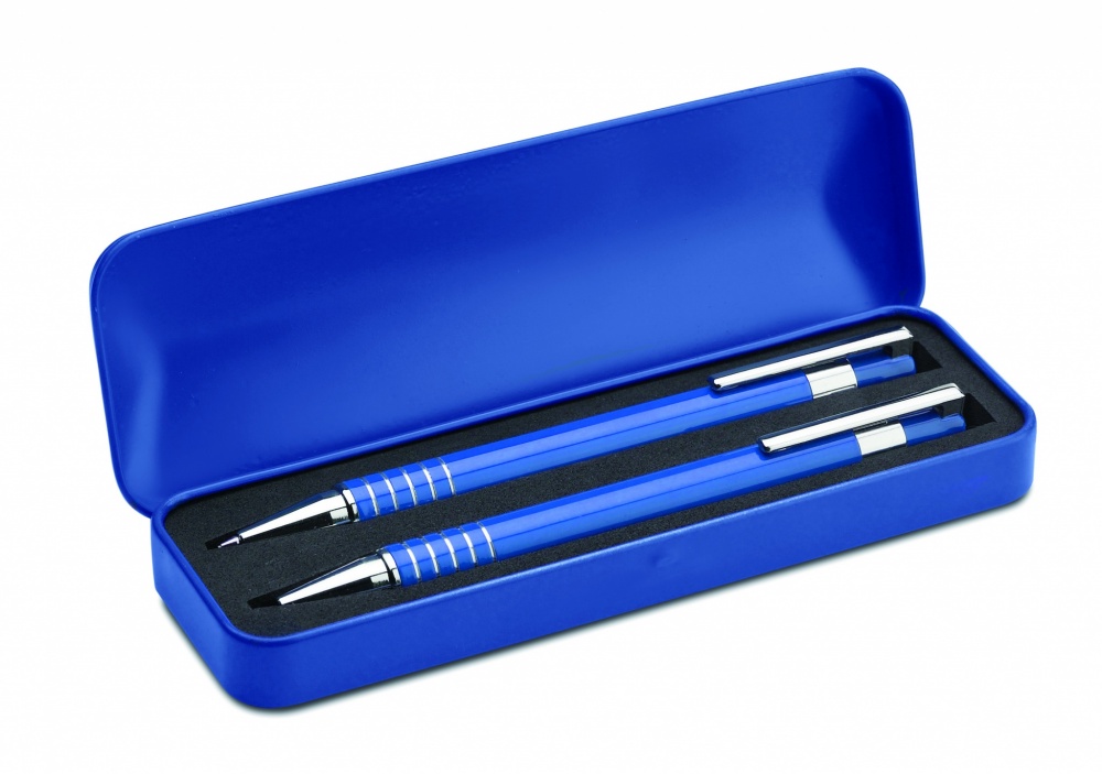 Logo trade promotional gifts image of: Ball pen set in metal box