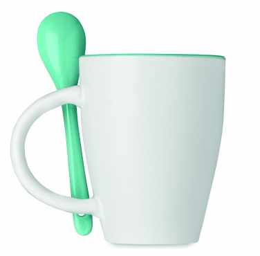 Logo trade promotional products picture of: Bicolour mug with spoon 250 ml