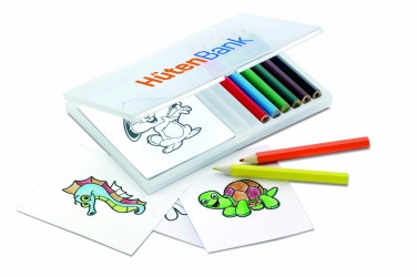Logo trade promotional gifts image of: Wooden pencil colouring set