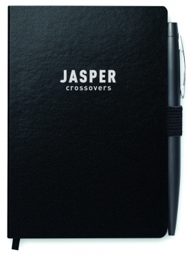 Logotrade promotional product image of: A6 notebook with pen 72 lined