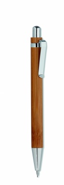 Logo trade promotional merchandise picture of: Bamboo pen and pencil set