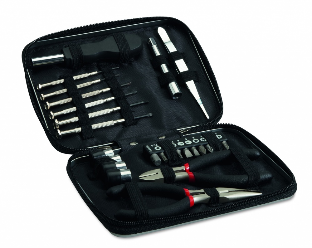 Logo trade promotional product photo of: 26 pcs tool in aluminium case