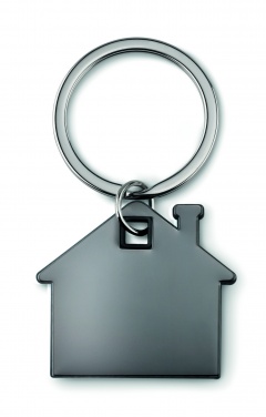 Logotrade promotional product picture of: House shape plastic key ring Rezekne