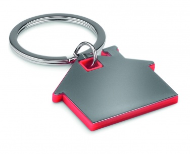 Logotrade corporate gift image of: House shape plastic key ring Rezekne