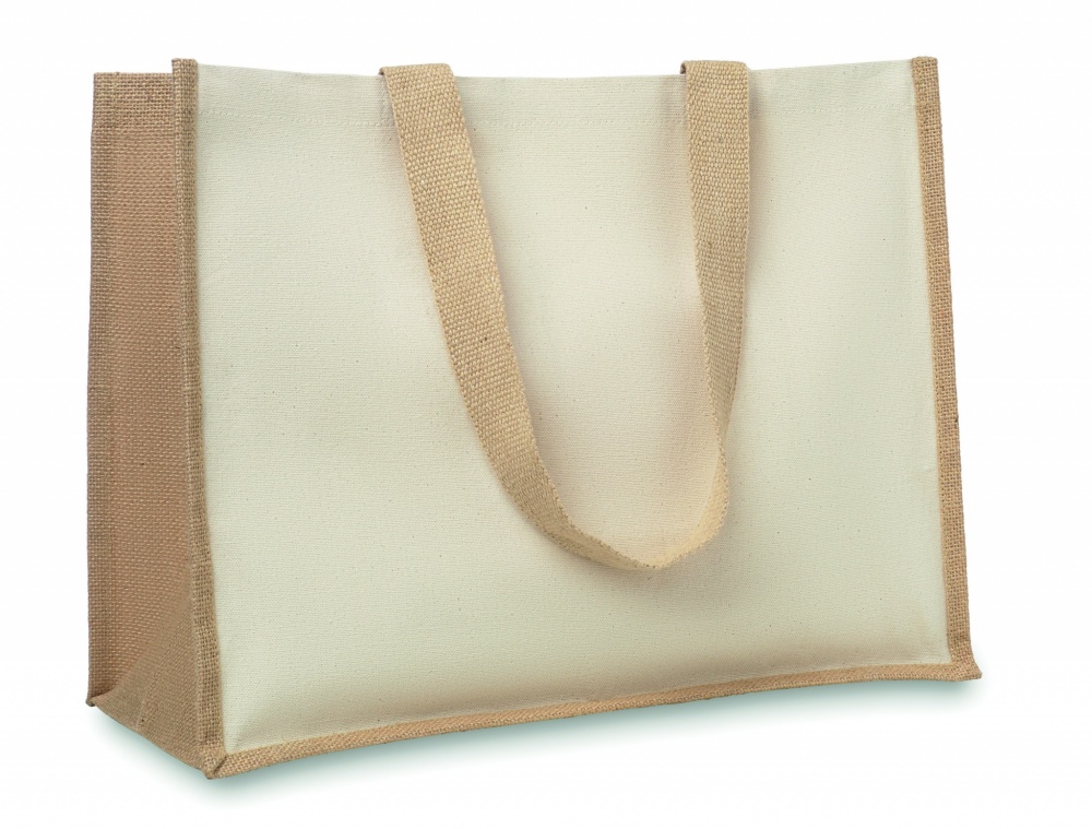 Logo trade promotional item photo of: Jute and canvas shopping bag