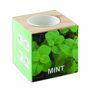 Logotrade promotional product picture of: Herb pot wood "MINT"