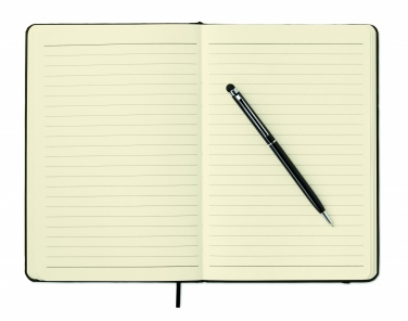 Logo trade business gifts image of: A5 notebook w/stylus 72 lined