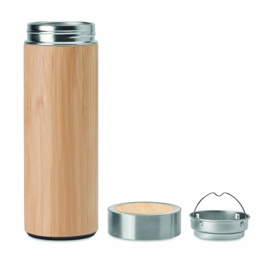 Logo trade promotional items picture of: Double wall bamboo flask 400ml