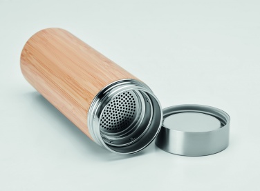 Logo trade advertising product photo of: Double wall bamboo flask 400ml