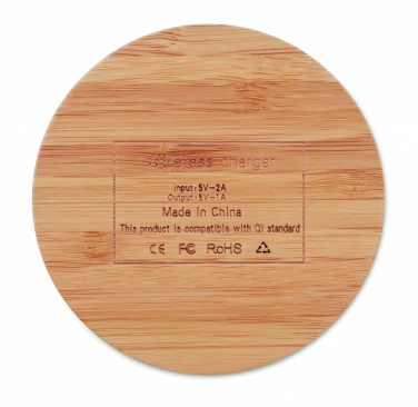 Logotrade advertising product image of: Wireless charger bamboo 5W