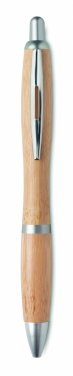 Logo trade promotional giveaway photo of: Ballpoint pen made of ABS and bamboo