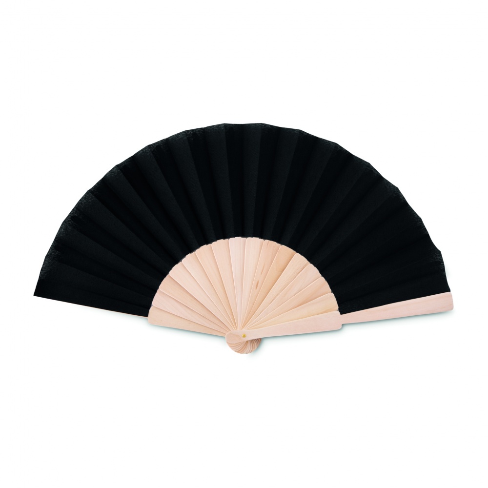 Logo trade business gifts image of: Manual hand fan wood