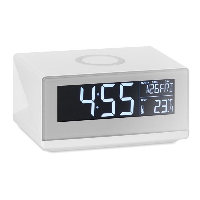 Logo trade promotional products picture of: LED clock & wireless charger5W