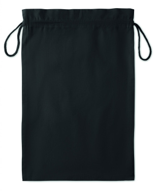 Logo trade promotional items image of: Large Cotton draw cord bag black