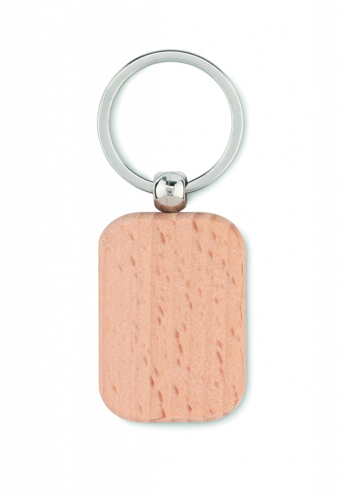 Logo trade corporate gifts picture of: Rectangular wooden key ring Bauska